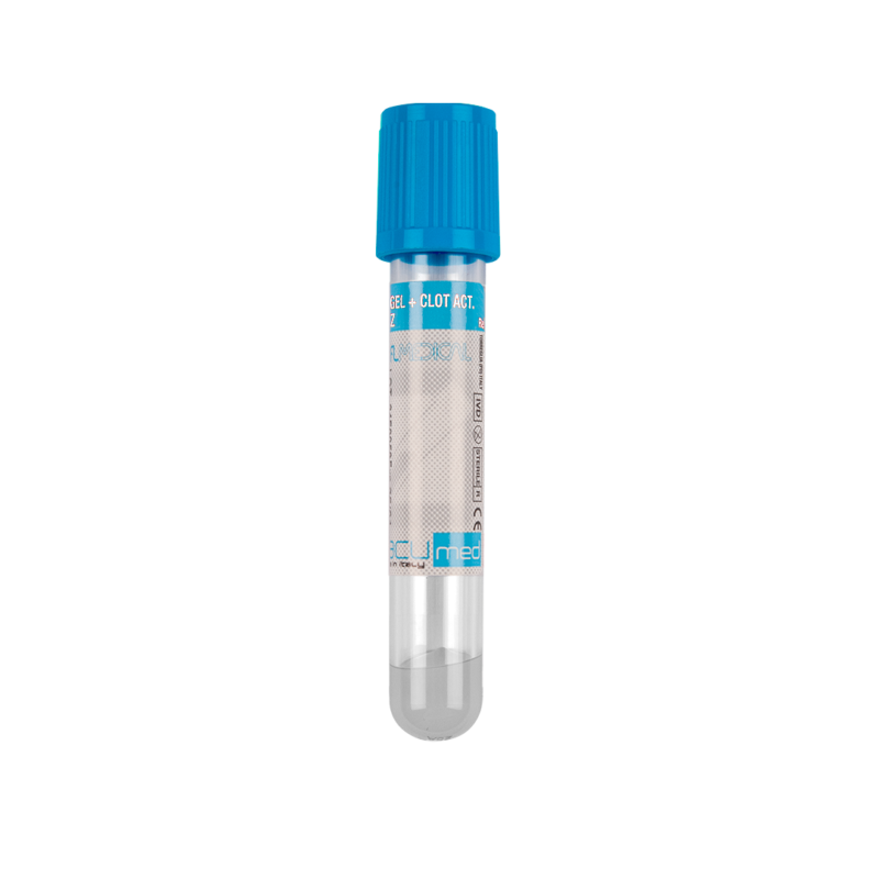 vacumed® provetta sottovuoto con gel separatore + attivatore di coagulazione tappo blu